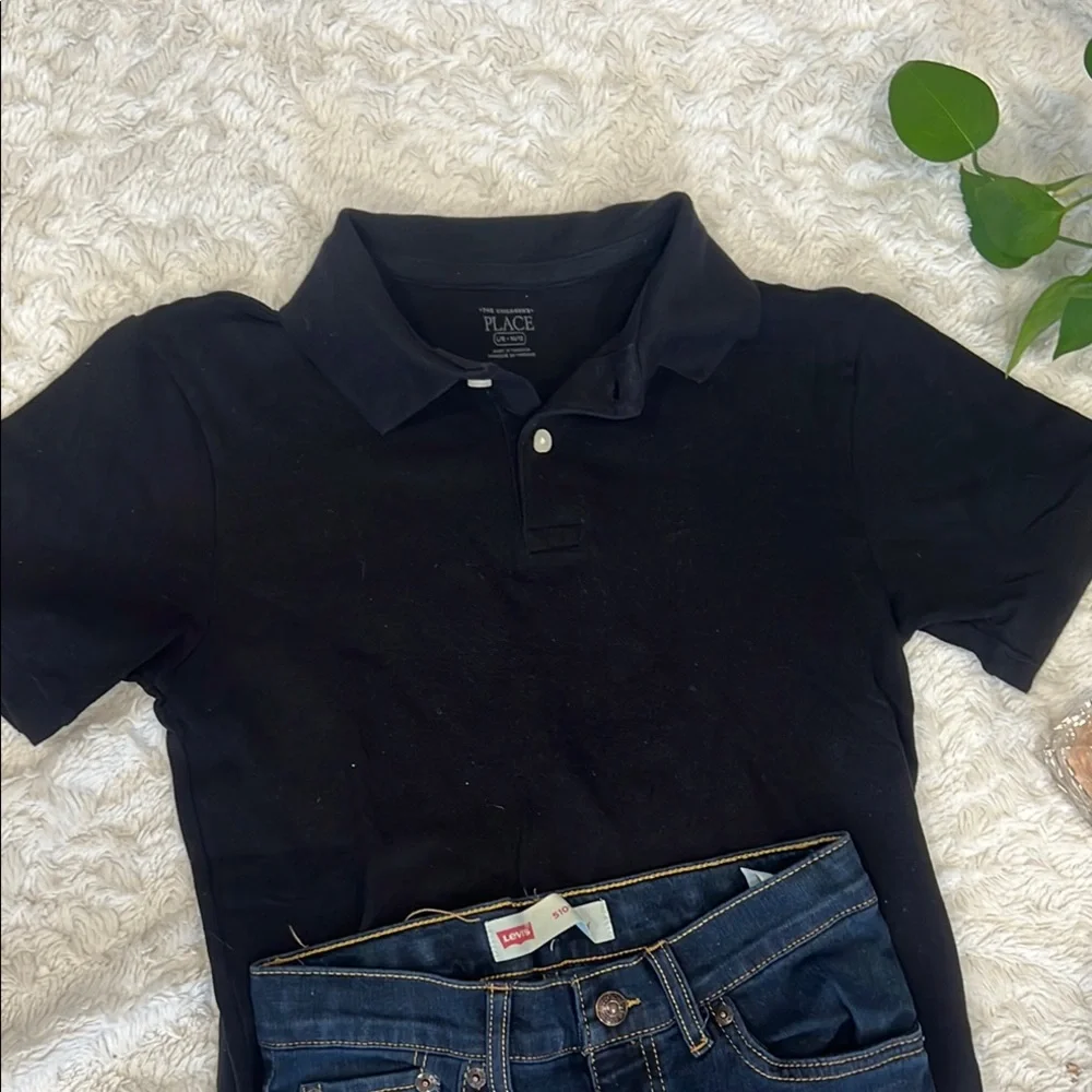 The Children's Place Black Polo Shirt Casual Style